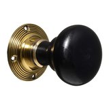 Edwardian Door Knobs - Ebonised Bun (pair)