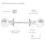 Diagram of door knob set